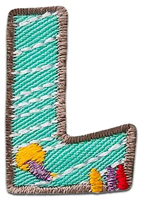 Produktbild von Buchstabe L 2.3 x 3.1 cm: Alphabet Buchstabe Einzeln Auswählbar - Aufnäher, Bügelbild, Aufbügler, Applikationen, Patches, Flicken, Zum Aufbügeln
