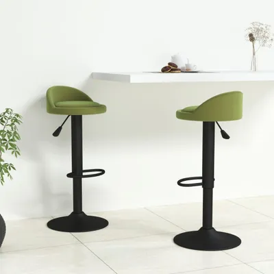 Produktbild von Möbel Barhocker 2 Stk. Hellgrün Samt  - Barhocker 333603