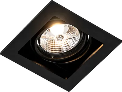Produktbild von QAZQA - Modern Quadratischer Einbaustrahler schwarz verstellbar - Artemis 70 I Wohnzimmer I Schlafzimmer - Aluminium Quadratisch - LED geeignet GU10
