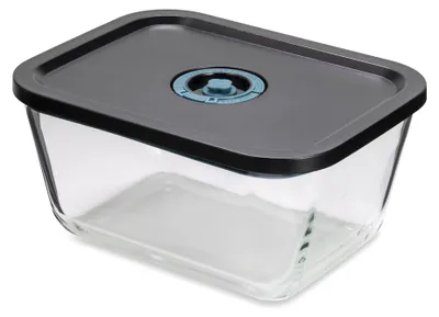Aufbewahrungsbox rechteckig 2,6 l Glas transparent mit Deckel