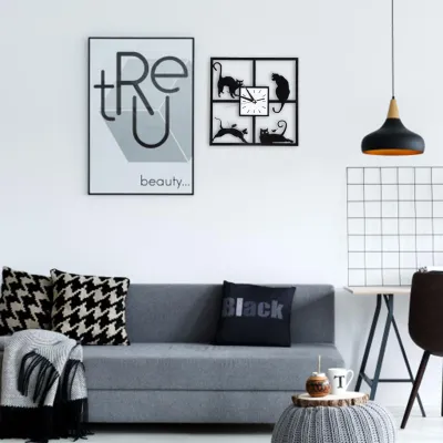 Image de Horloge murale moderne silencieuse, sans tic-tac, avec cadre en aluminium argenté et couvercle en verre, décorative pour la chambre à coucher
