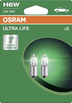Zdjęcie produktu dla Żarówka Ultra Life H6W 12V/6W Bax9S (Halogenowa) 2Szt. Blister (Eko)