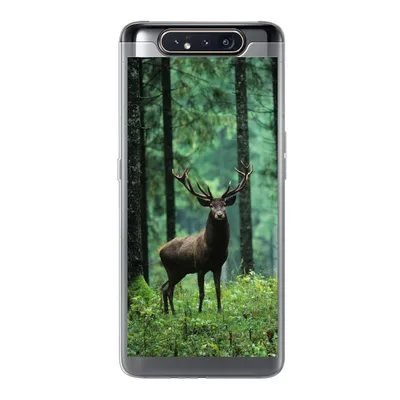 Produktbild von MuchoWow® Handyhülle Schutzhülle Hülle für Samsung Galaxy A80 Hirsche - Wald - Bäume - Tiere - Natur Silikon Softcase Handy Hülle - Schutzdeckel