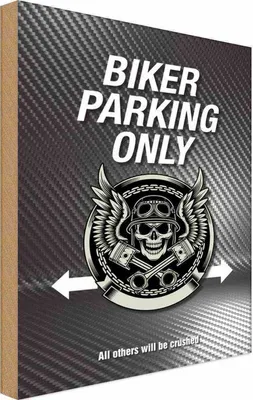 Produktbild von vianmo Holzschild 30x20 cm Biker parking only all others Parkplatzschild