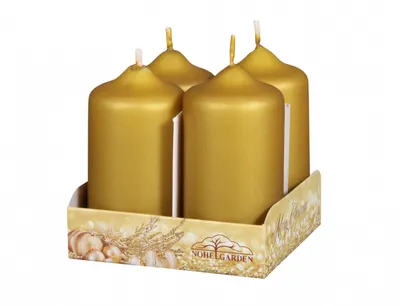 Image de Nohel Garden Bougie de l'Avent rouleau métallique mat d5x9cm 4pcs