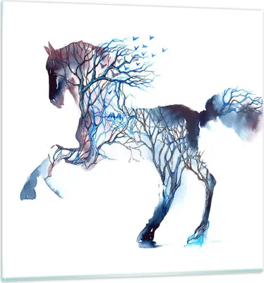 Produktbild von Bilder auf glas - natur malen schön Hengst - 40x40cm - Glasbilder - Wandbilder - Kunstdruck - zum Aufhängen bereit - Wanddekoration aus Glas - Glas Bilder - Wandbild auf Glas - GAC40x40-3123