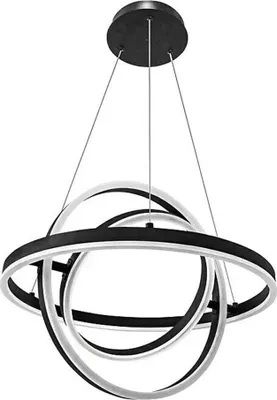Produktbild von Runde LED-Pendelleuchte Ring, 50 x 120 cm, schwarz