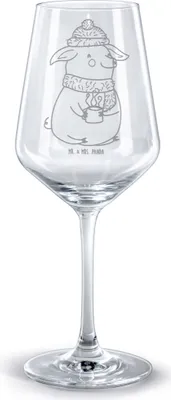 Produktbild von Mr. & Mrs. Panda Weinglas Schweinchen Glühwein - Transparent - Geschenk, Glas Rotwein, Kelch, Spruch, Burgunderglas, graviert, Rotweinglas mit Gravur, Betrunken
