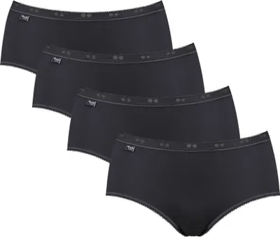 Produktbild von sloggi Damen Midislip 4-Pack Basic+ - BLACK - Größe 40