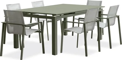 Image de Ensemble repas de jardin 6 places en aluminium