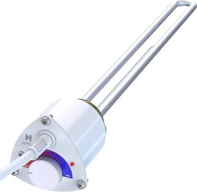 Productafbeelding van Dompelverwarmingssysteem, elektrische verwarmingselement voor verwarmingsketel/boiler – verwarmingspatroon met universele Schuko-stekker en temperatuurregelaar, waterthermostaat, warmtewisselaar, wit, 230 V, 2000 W, 6/4"