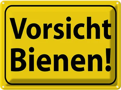 Produktbild von vianmo Blechschild 30x40 cm Vorsicht Bienen Honig Imker Warnschild Hinweisschild Sicherheit