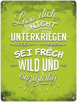 Produktbild von Lass dich nicht unterkriegen Metallschild XXL Schild Blechschild Emailleschild