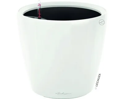 Immagine prodotto di Fioriera LECHUZA CLASSICO Premium LS 21 Bianco lucido | fioriera con sistema di irrigazione | superficie lucida | Ø 22 x 20 cm | 16020