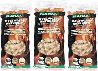Produktbild von 3 x Flamax Holzwolle Ökoanzünder je 1 kg