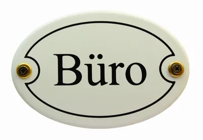 Produktbild von Emaille Türschild Büro weiss oval Schild Emailleschild Metallschild Blechschild