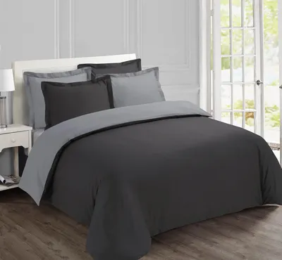 Produktbild von Vision – Bettbezug wendbar, Baumwolle, anthrazit/grau, 260 x 240 cm