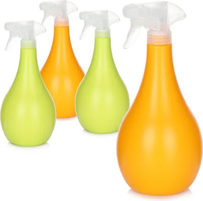 Produktbild von Famanu Sprühflasche 4er Set - 28/400 Schraubverschluss, orange/grün