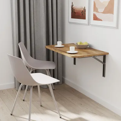 Obrázek produktu pro AKKE retro dřevěný skládací stůl na zeď se zaoblenými rohy DxŠ: 80x60 cm