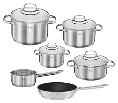 Produktbild von Rösle ELEGANCE 6-teiliges Topfset aus Edelstahl, korrosionsbeständig und leicht zu reinigen