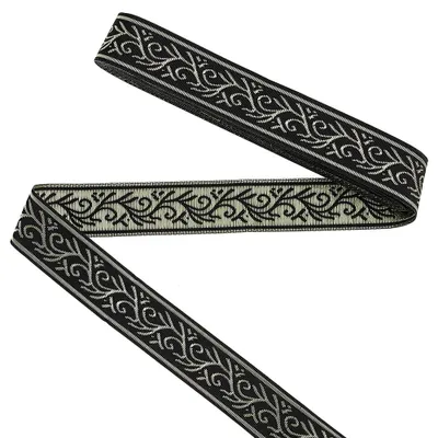 Produktbild von Jacquardband, 9,1 Meter lang, mit einem Boho-Blumenmuster, 24 mm breit