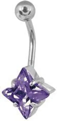Immagine prodotto di Piercing per ombelico in acciaio con pietra zirconia Nordstern BBZ-NS09.amethyst