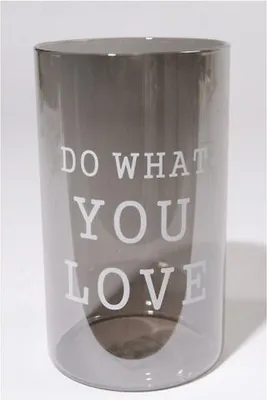 Produktbild von Kaemingk Windlicht Glas Do What You Love grau