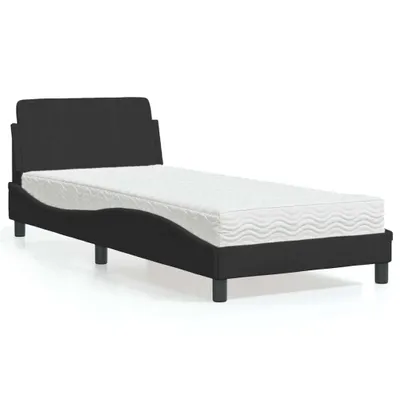 Image de vidaXL Lit avec matelas "Dover" noir 80x200 cm velours