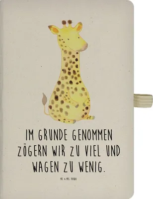 Produktbild von Mr. & Mrs. Panda Kladde Giraffe Zufrieden - Transparent - Geschenk, Journal, Afrika, Abenteuer, Tagebuch, Glück, notizbuch, Adressbuch, Skizzenbuch
