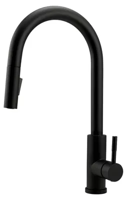 Obrázok produktu pre Umývačková batéria matnej čiernej farby s výsuvnou výlevkou, model PS8045-10 Pure.Sink
