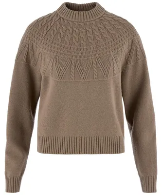 Produktbild von Fjällräven Damen Övik Solid Jacquard Knit Pullover Suede Brown M