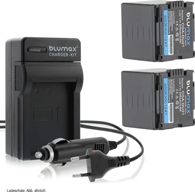 Produktbild von 2x Akku + Lader für Panasonic CGA-DU21 CGA-DU12,CGA-DU14,CGR-DU06 2200 mAh