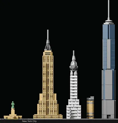 Produktbild von LEGO Architecture New York City Set, Skyline-Modellbausatz mit World Trade Center und Freiheitsstatue, Basteln für Erwachsene, Home und Büro-Deko, Geschenke für Frauen und Männer 21028