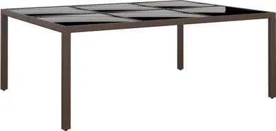 Zdjęcie produktu dla Stół ogrodowy, szklany blat, brązowy, 200x150x75 cm, rattan
