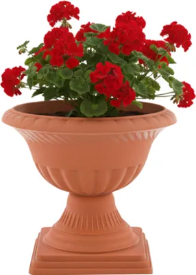 Immagine prodotto di Vaso da giardino Ø 28 cm H 29 cm rotondo su piedistallo terracotta  motivo 3D fioriera