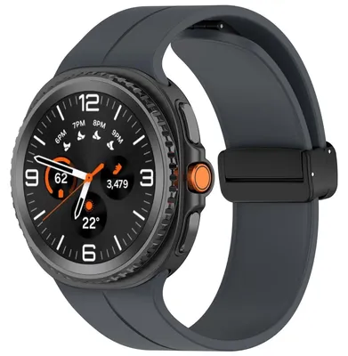 Image de Pour Samsung Galaxy Watch 8 / 8 Classic Bracelet en silicone avec boucle déployante magnétique Gris