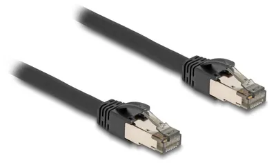 Productafbeelding van Delock - Netwerkkabel - RJ-45 (M) naar RJ-45 (M) - 1 meter - 7,3 mm - U/FTP - CAT 6a - zonder haak - zwart