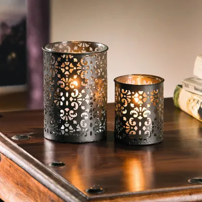 Produktbild von Metall-Windlicht "Paisley", 2er Set