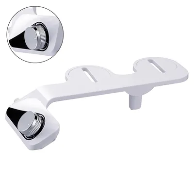 Produktbild von WC Sitze Bidet, Dusch WC-Sitz Aufsatz,zwei einziehbare Düsen, Einstellbarer Wasserdruck Kaltwasser-Bidet Einsatz für Toilette WC,ABS-Material, Weiß
