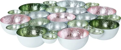 Produktbild von Teelichtschale 30x30cm Metall Pastell bunt Schale Teelichthalter Kerzenhalter