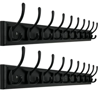 Imagen del producto de Perchero de pared de 97 cm de largo, con 10 ganchos, color , ideal para pasillos y recibidores