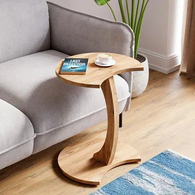 Produktbild von InterGo Beistelltisch C-Form Kiefernholz 45 x 45 cm