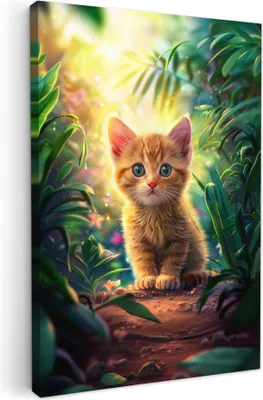Zdjęcie produktu dla MuchoWow® - Obraz na płótnie - Kot - Zwierzę - Natura, fototapeta, dekoracja ścienna do salonu, 40x60cm