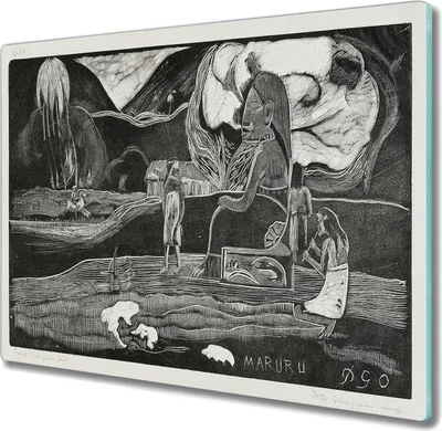 Produktbild von Coloray Kochplattenabdeckung Herdabdeckplatte 60x52 cm Hackbrett Schneidebrett Küchenbrett - Maruru Gauguin