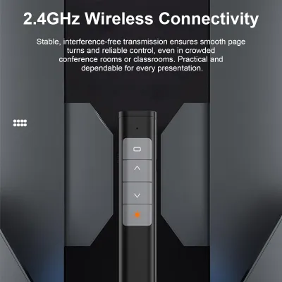 Image de Télécommande de présentation « Plug-and-Play », télécommande sans fil 2,4 GHz, télécommande de présentation, pointeur laser rouge, rechargeable pour PC et ordinateur portable, portée de 30 m