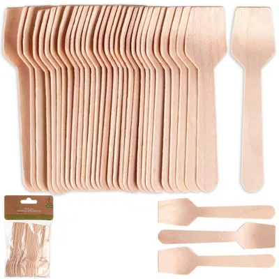 Produktbild von Vilde Holzlöffel Einweglöffel Eislöffel Einwegbesteck aus Holz 9,5 cm 30 Stk.
