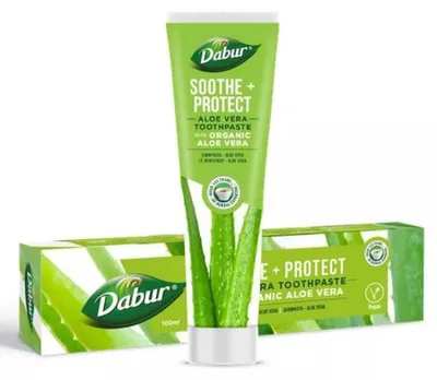 Imagen del producto de PASTA DENTAL CALMANTE Y PROTECTORA CON ALOE VERA, SIN FLUOR, 100 ml - DABUR