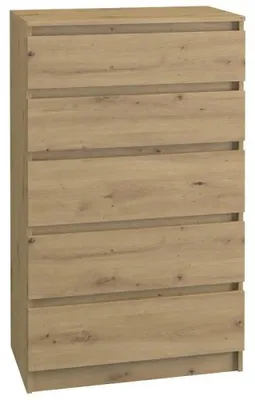 Zdjęcie produktu dla Topeshop M5 ARTISAN, Dąb, 5 szuf., Płyta wiórowa, Monochromatyczny, Nowoczesny, Płyta wiórowa