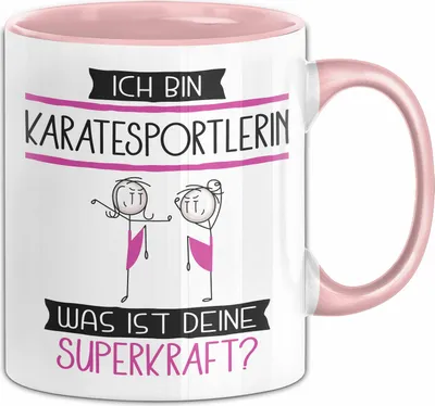 Produktbild von Karatesportlerin Geschenk Tasse Ich Bin Karatesportlerin Was Ist Deine Superkraft Geschenkidee Lustig Geburtstag Weihnachten (Rosa)
