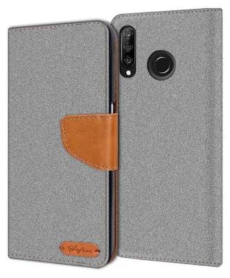 Produktbild von Handy Hülle Huawei P30 Lite Tasche Wallet Flip Case Schutz Hülle Stoff Cover